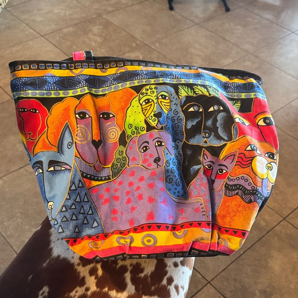 Colorful Artistic Dog Tote Shopper Bag